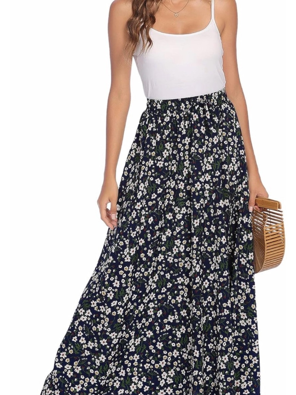 Floral Navy Maxi Skirt - Women's Summer Skirt